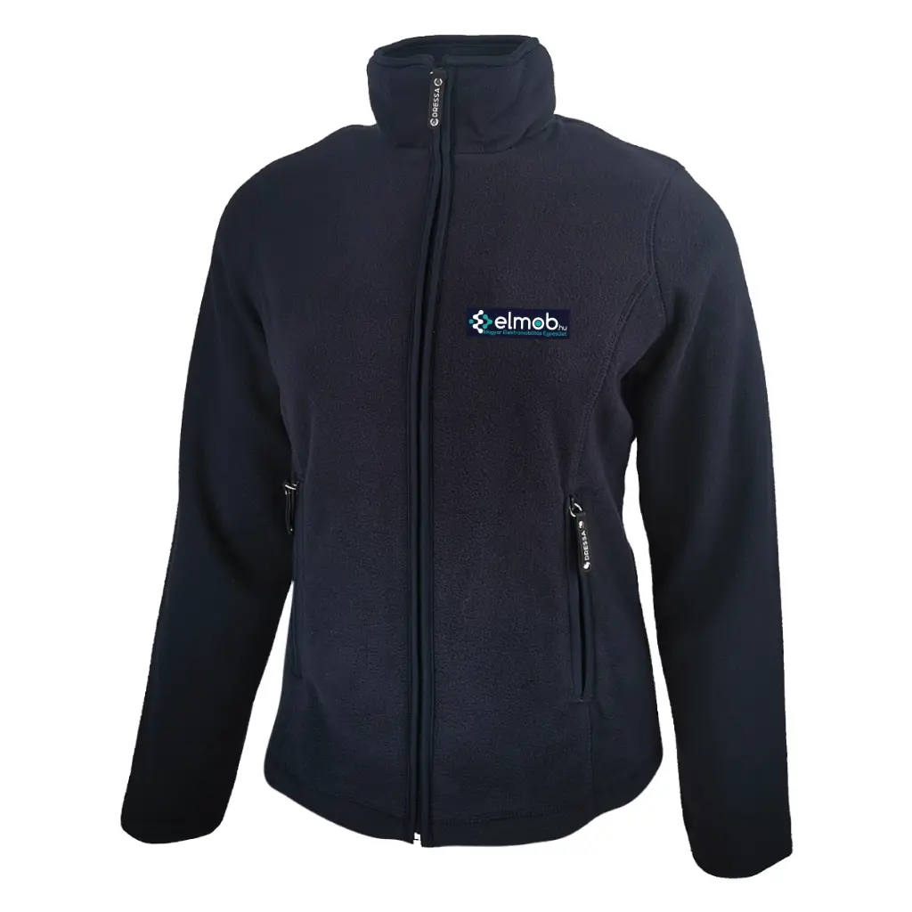 Elmob cipzáros hosszú ujjú női polár pulóver - sötétkék