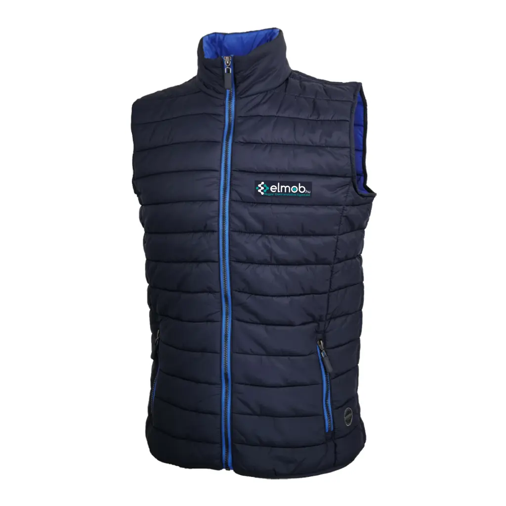 Elmob steppelt cipzáros férfi mellény - sötétkék