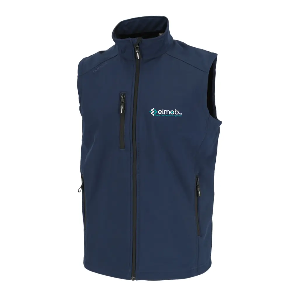 Elmob softshell vízálló férfi mellény polár béléssel - sötétkék