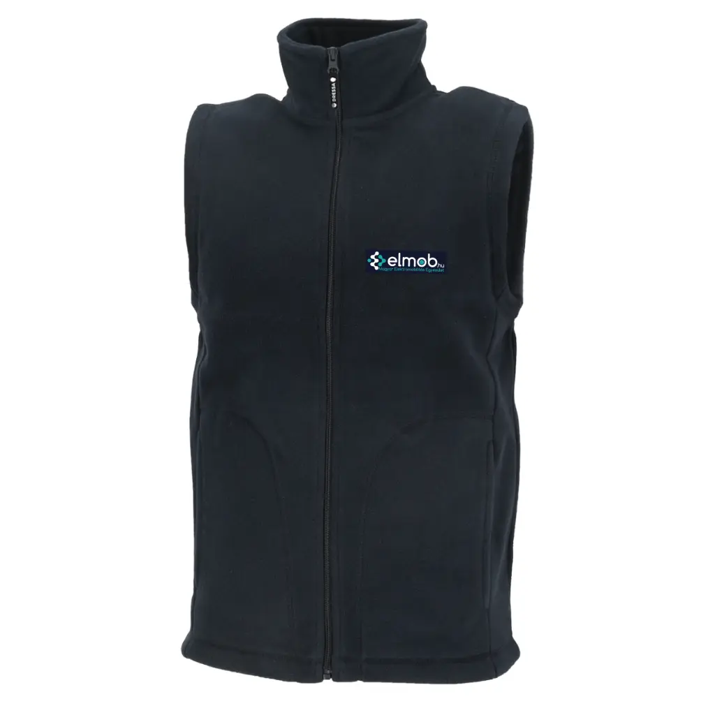 Elmob cipzáros férfi polár mellény - sötétkék