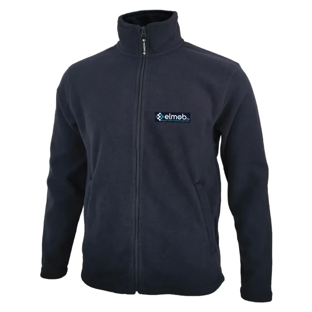 Elmob cipzáros hosszú ujjú férfi polár pulóver - sötétkék