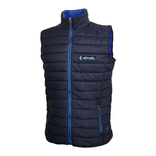 Elmob steppelt cipzáros férfi mellény - sötétkék